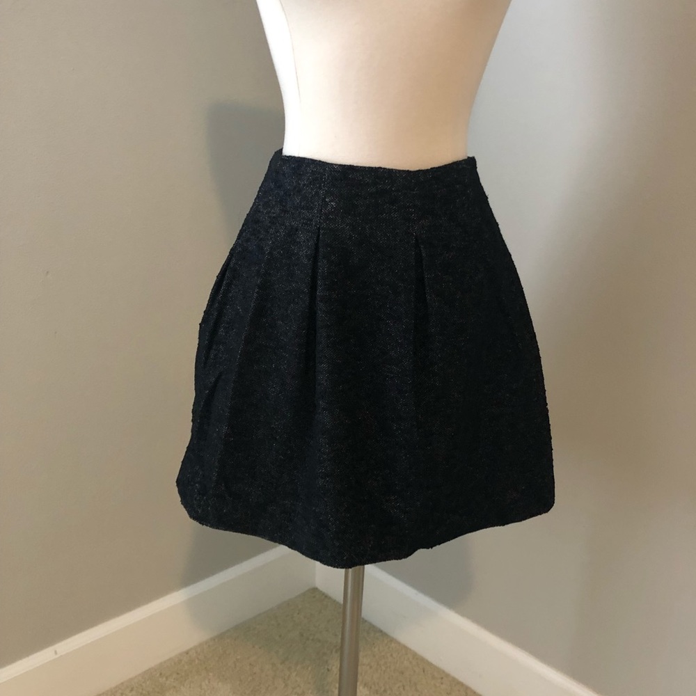 Theory black tweed skirt with side zipper 2